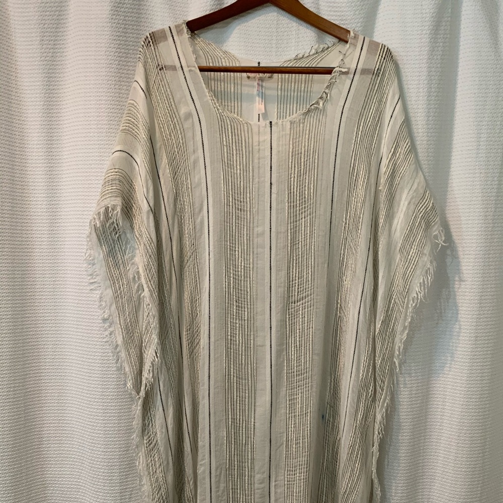 Free People White Gauze Shawl